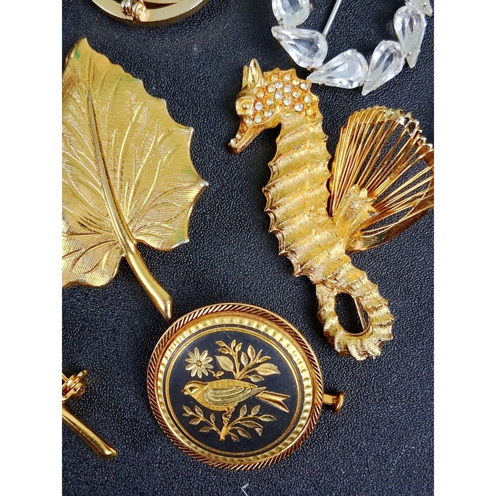 Lot Of 17 Vintage & Modern Brooches Filigree Enamel Bird Silver Gold Tone Floral - Picture 8 of 16